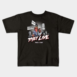 They Live press start Kids T-Shirt